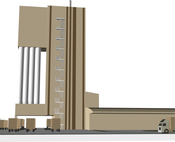 建筑工程三维插图图片下载