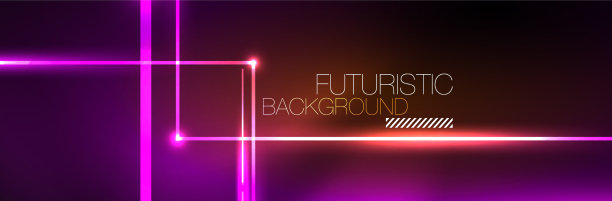 霓虹发光流体波线魔法能量空间图片下载