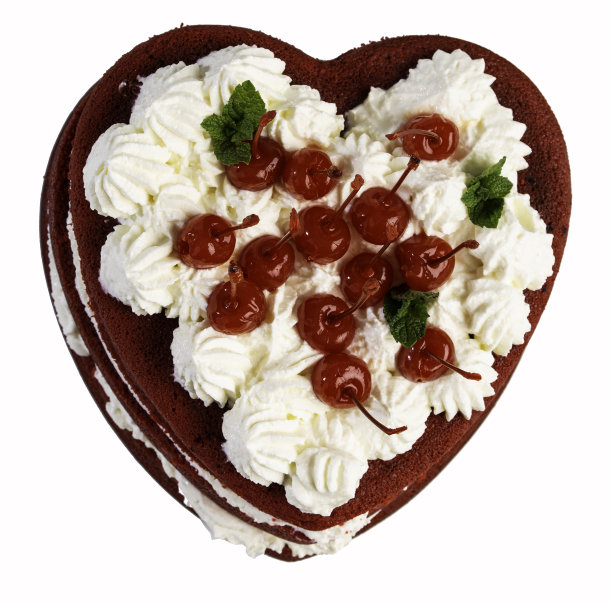 情人节的心形红丝绒蛋糕图片下载