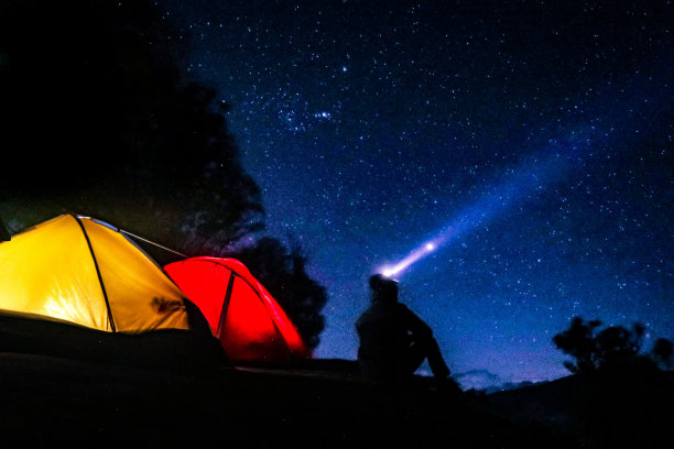 有帐篷和星星的夜晚气氛图片下载