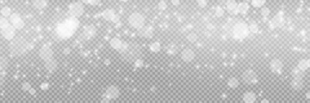 矢量大雪，雪花形状各异。雪花纷飞，雪花背景。下降的圣诞节。股票免版税矢量插图。PNG图片下载