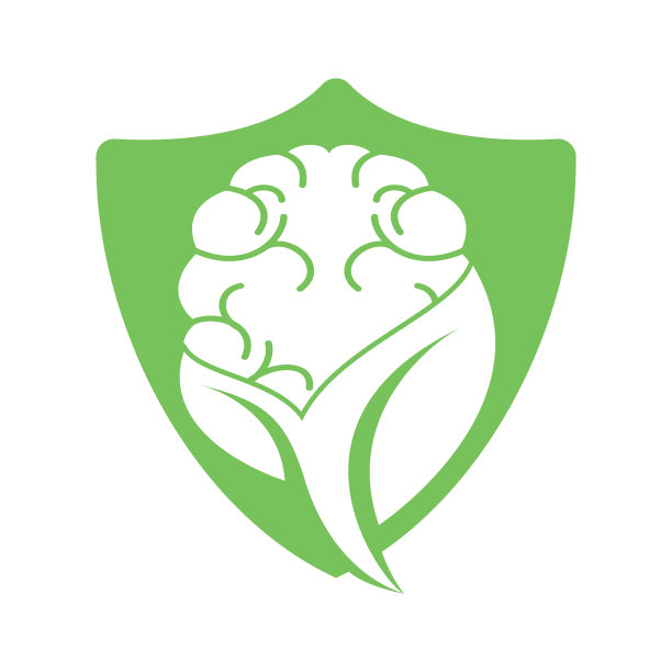 有机大脑标志矢量设计。图片下载