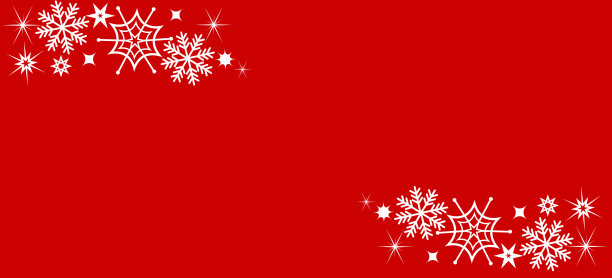 红色背景上的白色雪花图片下载