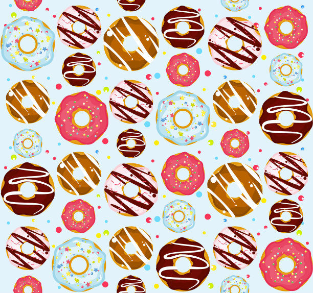 无缝模式与甜甜圈图片下载