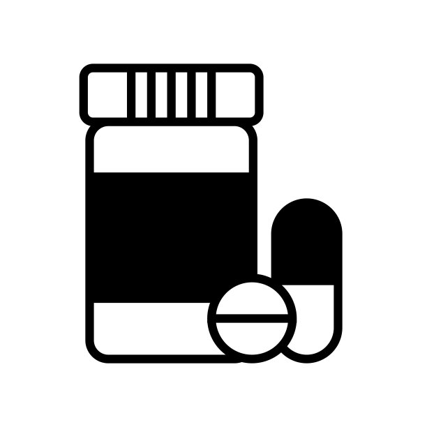 药片-药物图标矢量设计模板在白色背景图片下载