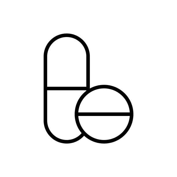 药片-药物图标矢量设计模板在白色背景图片下载