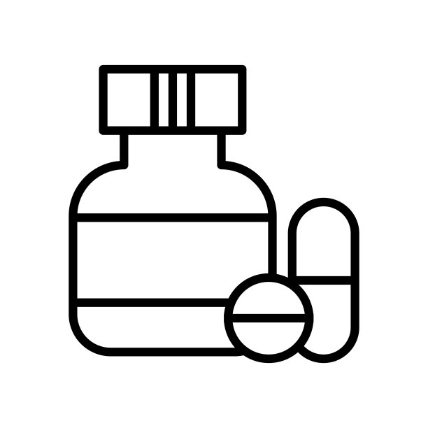 药片-药物图标矢量设计模板在白色背景图片下载