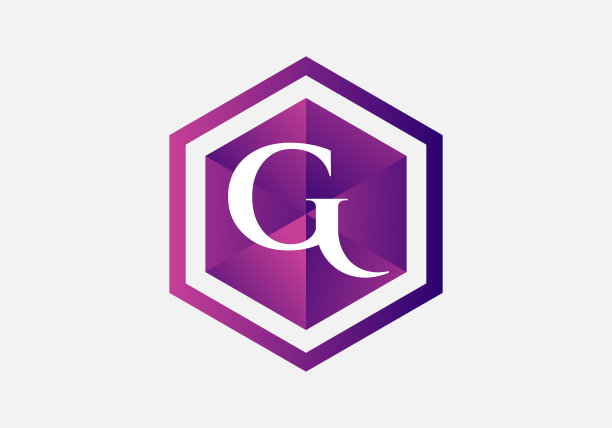 摘要G字母现代最初的信纸标志设计图片下载