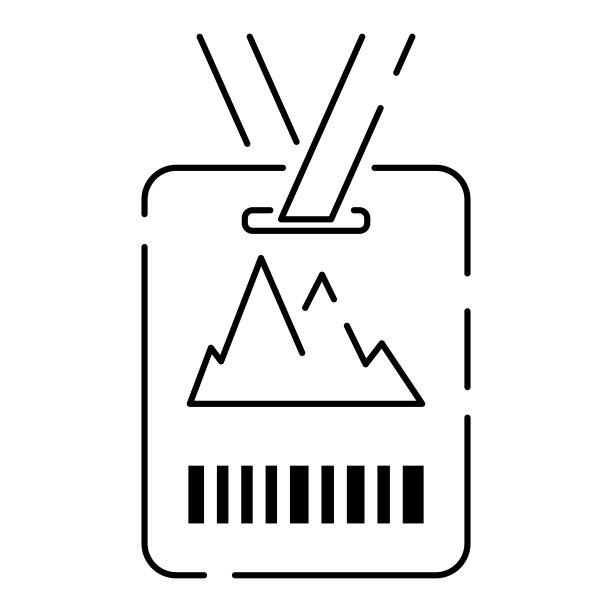 冬季旅游或度假线路图标。雪板和木棍插图。圣诞节和新年的节日矢量。滑雪通行证图片下载