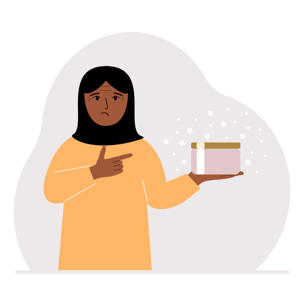 一个女人手里拿着一罐奶油。图片下载