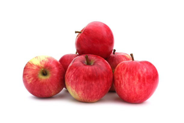 白底上有一串红苹果。图片下载
