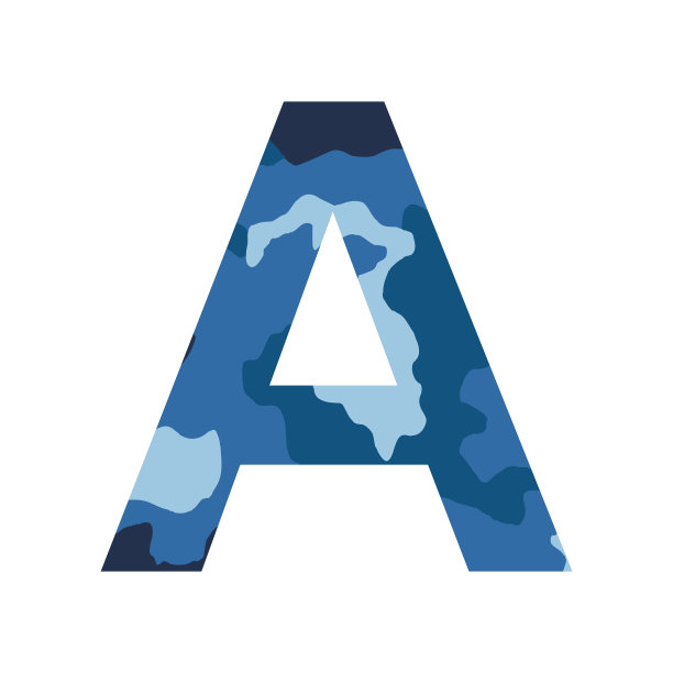 英文字母A，卡其风格，孤立在白色背景-矢量图片下载