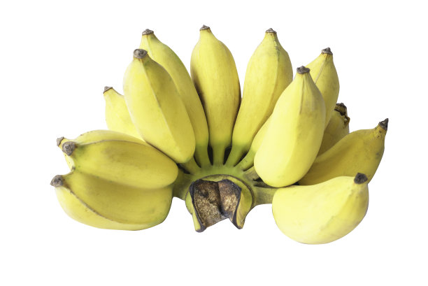 成熟的黄色香蕉分离在白色背景图片下载