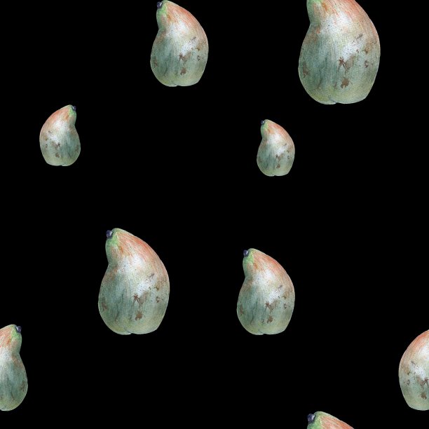 梨绿无缝图案水彩大黑图片下载