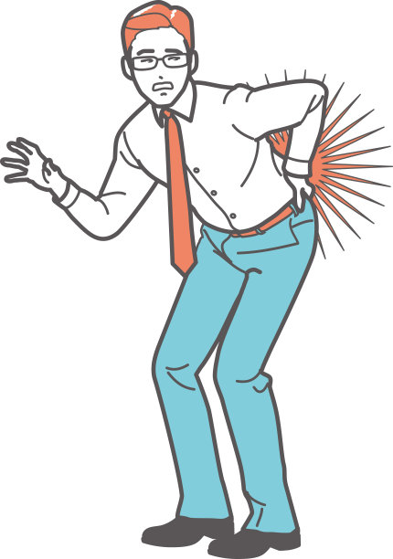 一名商人因背部剧痛而捂着腰。图片下载