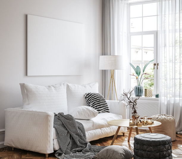 斯堪的纳维亚室内的海报框架模型图片下载