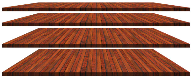 收集在白色背景上孤立的空木制桌面或架子图片下载