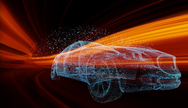 跑车在城市高速公路上超速行驶图片下载