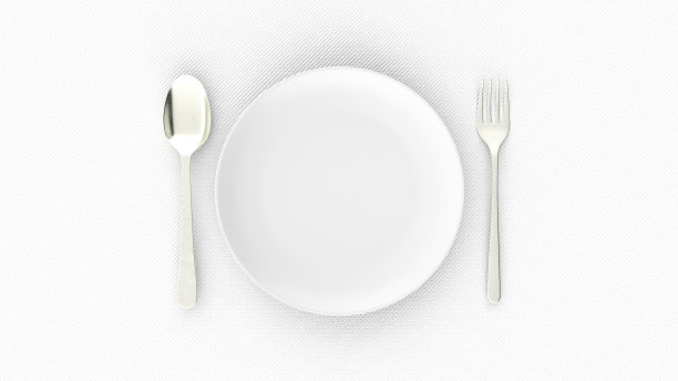 饥饿、饮食的概念。食物限制和控制饮食。空板。三维渲染图片下载