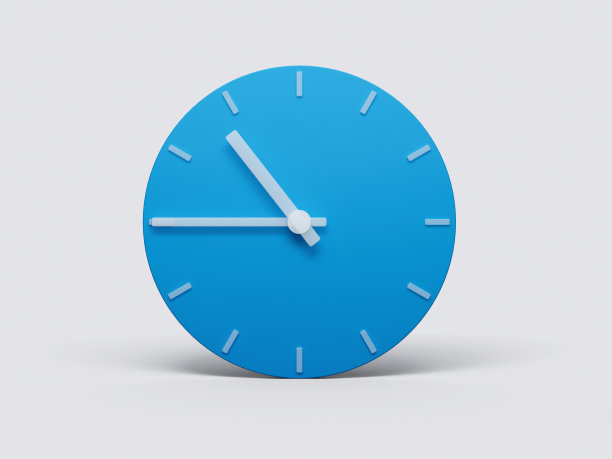 最小时钟时间10点45分或10点45分在浅色粉彩背景3d插图图片下载