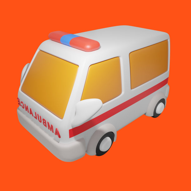 3d渲染救护车，车辆插图图片下载