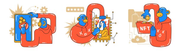 与Monkey加密投资者的概念。数据分析，审计业务，趋势和市场。投资，创业，寻找新的成功的商业理念。矢量插图中的卡通风格。图片下载