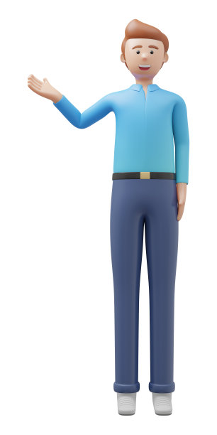 3D人物商人pose你好。孤立的白色背景图像。3 d图呈现。图片下载