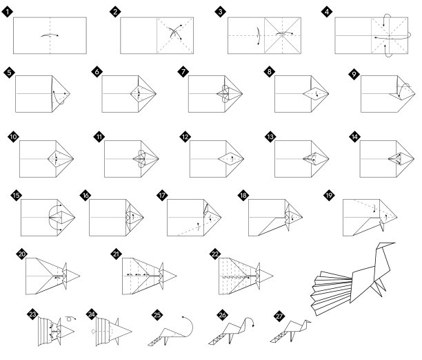 如何制作折纸孔雀图片下载