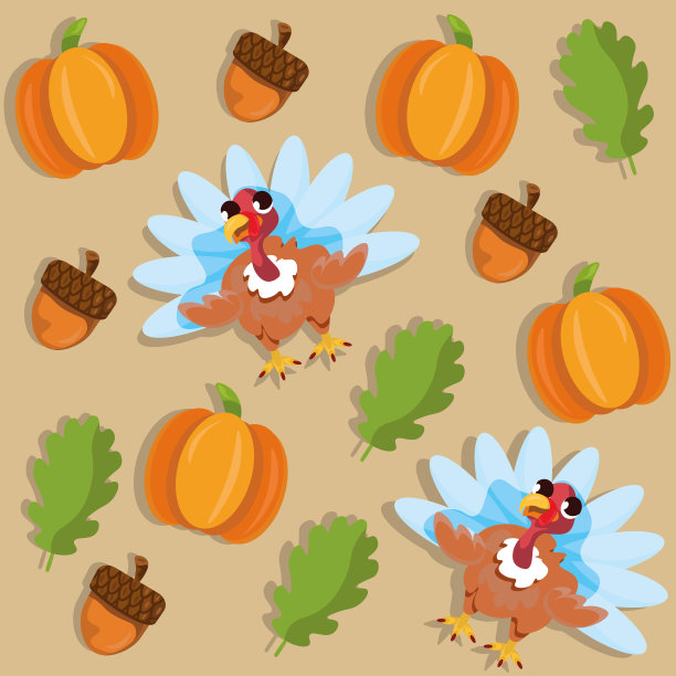 感恩节火鸡南瓜图片下载