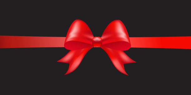 闪亮的红色缎带黑色背景图片下载