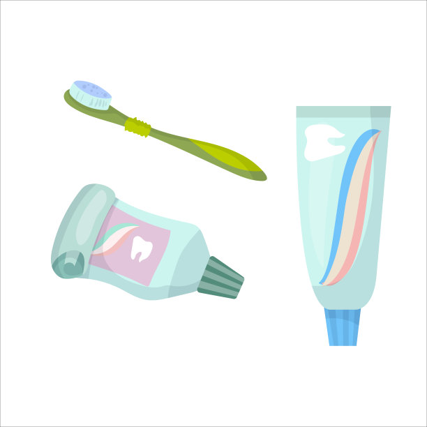 牙刷,牙膏。个人卫生产品。刷牙。白色背景上的矢量图形。图片下载