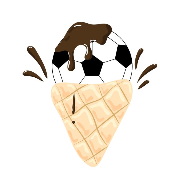 糖管里的足球。圆锥与足球。图片下载