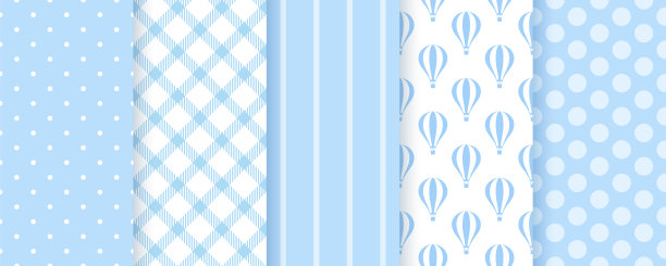 蓝色粉彩无缝印花。剪贴簿的模式。矢量插图。图片下载