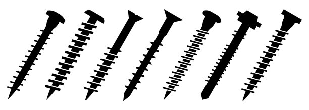 一组螺丝图标图片下载