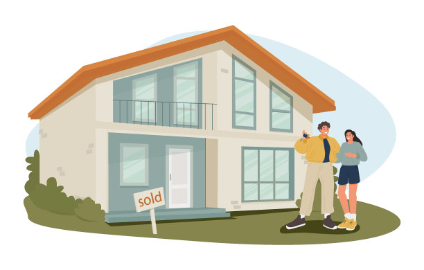 人物购买抵押房和与房地产中介握手。人们把钱投资于房地产。图片下载