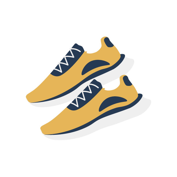 明亮的彩色运动鞋孤立在白色的背景。矢量插图。图片下载