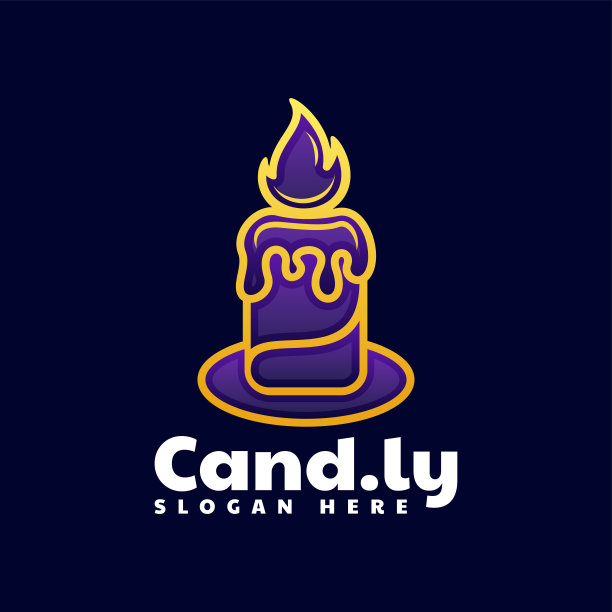 矢量插图蜡烛渐变线艺术风格。图片下载