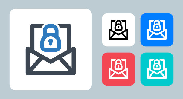电子邮件安全图标-矢量插图。电子邮件，邮件，锁，私人，安全，信封，消息，受保护，锁定，安全，密码，保护，标志，符号，平面，图标。图片下载