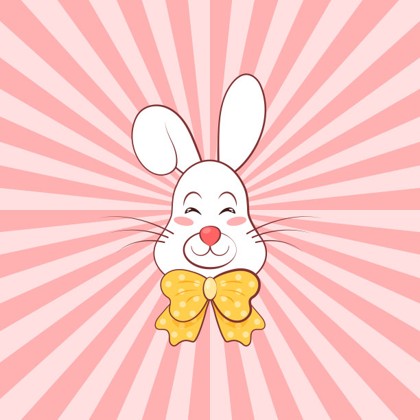 有趣的卡通兔子的流行艺术背景。波普艺术风格的设计理念。漫画射线背景。图片下载