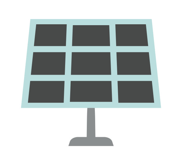太阳能电池板环境图标。矢量图图片下载