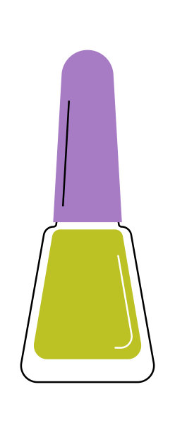 锥形指甲油罐美甲美容工具。矢量图图片下载