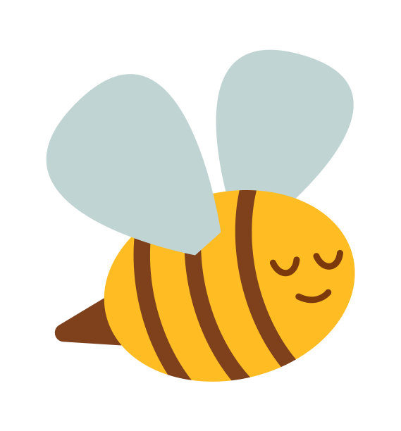 快乐的蜜蜂昆虫。矢量图图片下载