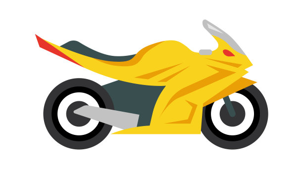运动摩托车图标。矢量图图片下载