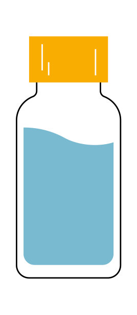 瓶液体。矢量图图片下载