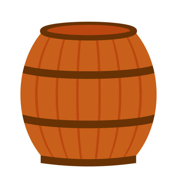 木制的桶图标。矢量图图片下载