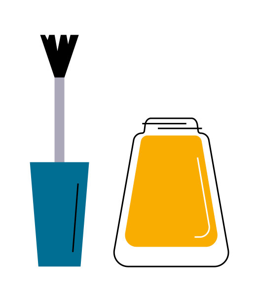 指甲油刷修甲美容工具。矢量图图片下载