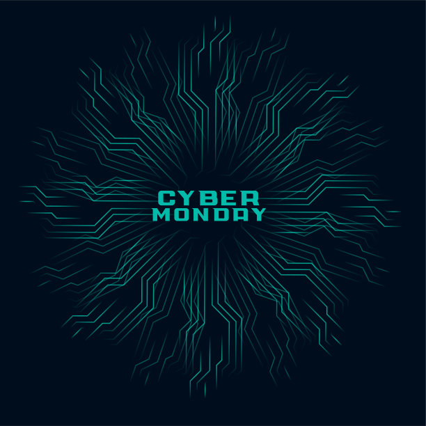 时尚的网络星期一销售技术背景的网上购物图片下载