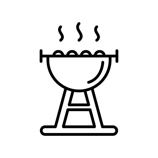 烧烤图标Logo设计矢量模板插画标志和符号像素完美图片下载