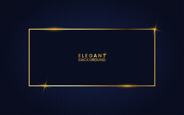 渐变深蓝背景与金色框架图片下载