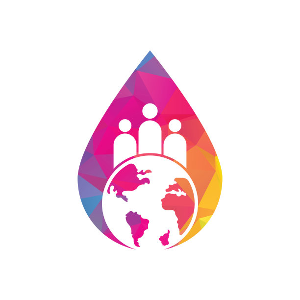 地球仪和人下降形状图标矢量插图。图片下载